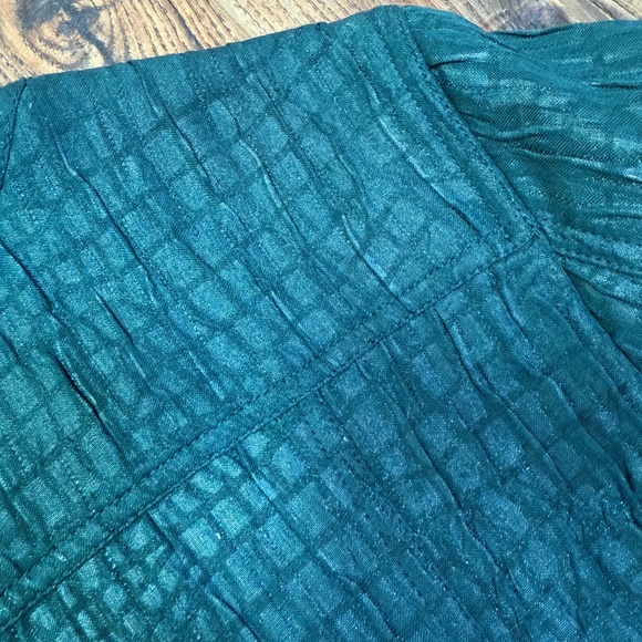 Mock Alligator 100% Polyester Sparkle Teal Lightweight Moto Jacket - 16 - Picture 6 of 10